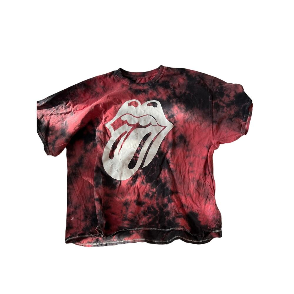 Vintage Rolling Stones Red Tie Dye T-Shirt Mens XL